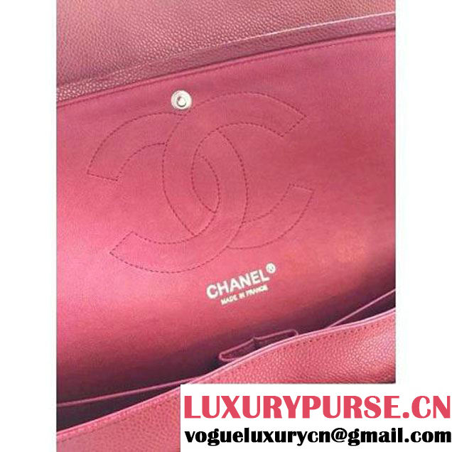 Chanel Jumbo 1113 Caviar Leather Classic Double Flap Bag Burgundy(SHW) (H122237 )