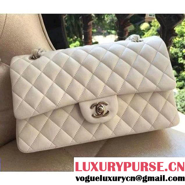 Chanel Medium 1112 Lambskin Classic Double Flap Bag White(SHW) (H-122240 )