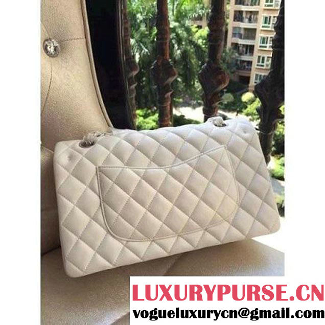 Chanel Medium 1112 Lambskin Classic Double Flap Bag White(SHW) (H-122240 )