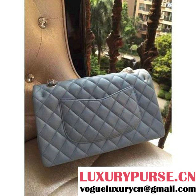 Chanel Medium A1112 Lambskin Classic Double Flap Bag Baby Blue (H-122245 )