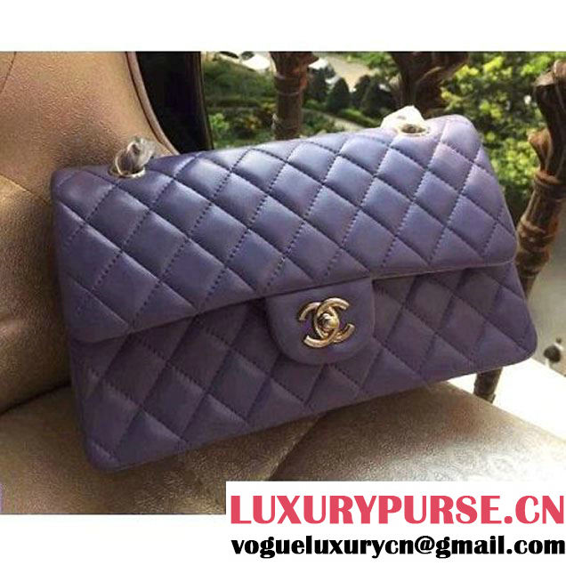 Chanel Medium A1112 Lambskin Classic Double Flap Bag Lilac(SHW) (H-122247 )