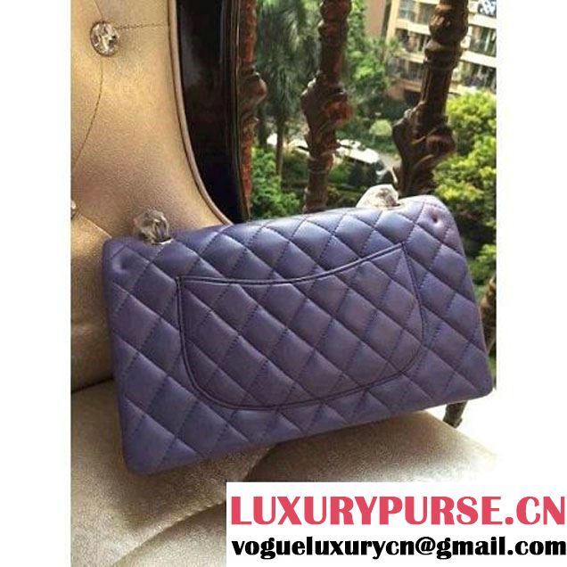 Chanel Medium A1112 Lambskin Classic Double Flap Bag Lilac(SHW) (H-122247 )