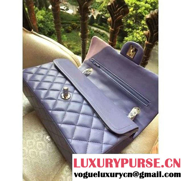 Chanel Medium A1112 Lambskin Classic Double Flap Bag Lilac(SHW) (H-122247 )