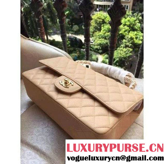 Chanel Medium A1112 Caviar Classic Double Flap Bag Apricot(GHW) (H-122250 )