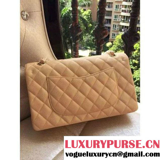 Chanel Medium A1112 Caviar Classic Double Flap Bag Apricot(GHW) (H-122250 )