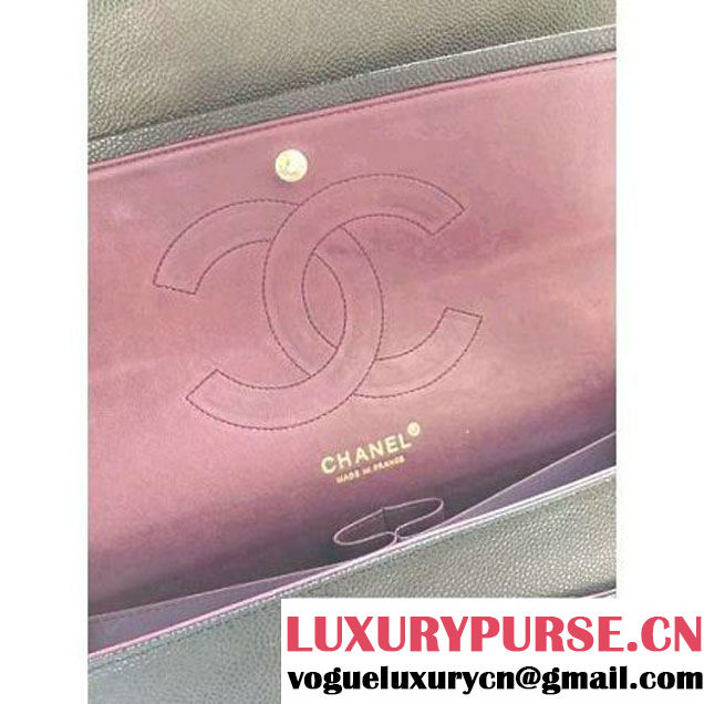 Chanel Jumbo 1113 Caviar Leather Classic Double Flap Bag Black(GHW) (H-122243 )