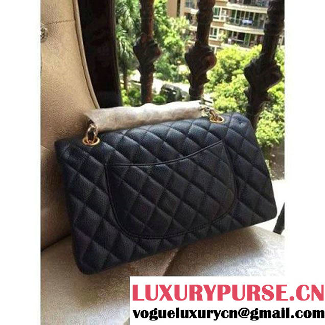 Chanel Medium A1112 Caviar Classic Double Flap Bag Deep Blue(GHW) (H-122251 )
