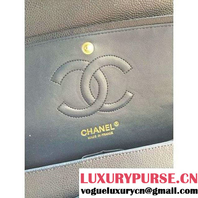 Chanel Medium A1112 Caviar Classic Double Flap Bag Deep Blue(SHW) (H-122252 )