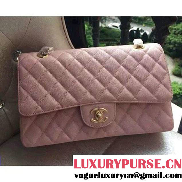 Chanel Medium A1112 Caviar Classic Double Flap Bag Pink(GHW) (H-122253 )