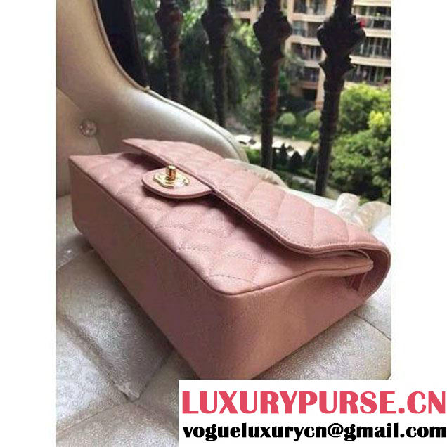 Chanel Medium A1112 Caviar Classic Double Flap Bag Pink(GHW) (H-122253 )