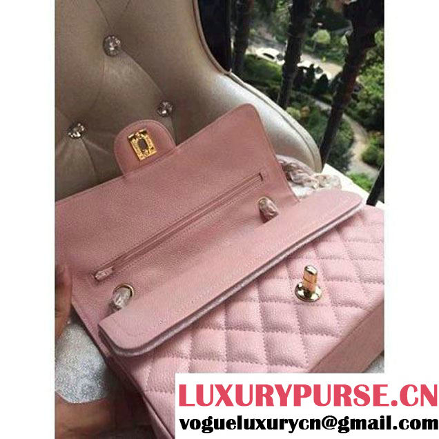 Chanel Medium A1112 Caviar Classic Double Flap Bag Pink(GHW) (H-122253 )
