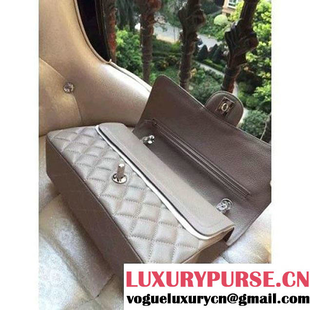 Chanel Medium A1112 Caviar Classic Double Flap Bag Grey(SHW) (H-122256 )