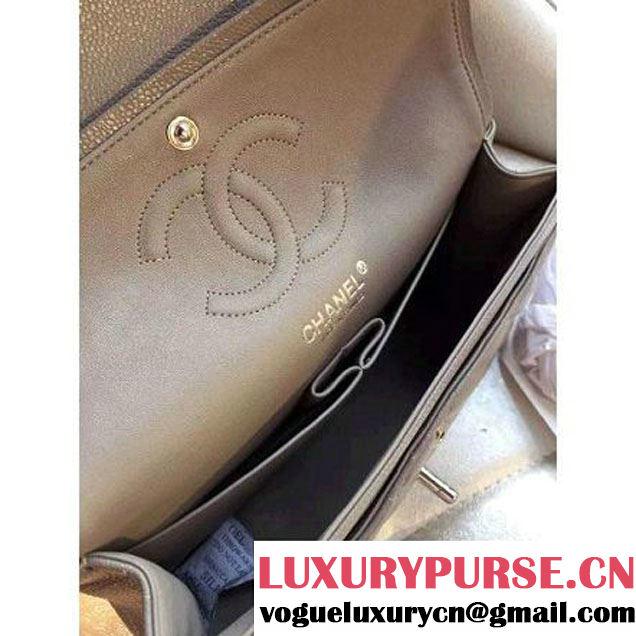 Chanel Medium A1112 Caviar Classic Double Flap Bag Grey(SHW) (H-122256 )