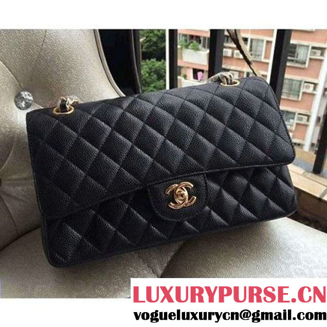 Chanel Medium 1112 Caviar Classic Double Flap Bag Black(GHW) (H-122260 )