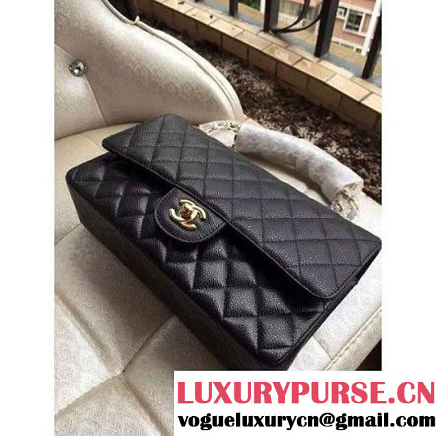 Chanel Medium 1112 Caviar Classic Double Flap Bag Black(GHW) (H-122260 )