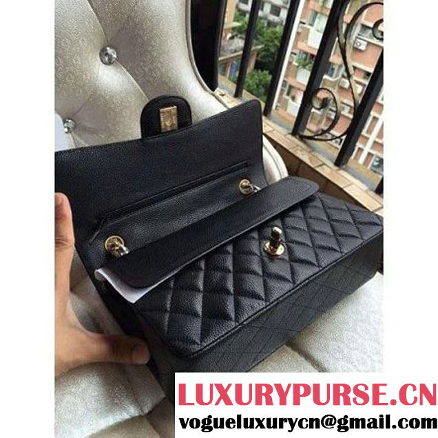 Chanel Medium 1112 Caviar Classic Double Flap Bag Black(GHW) (H-122260 )