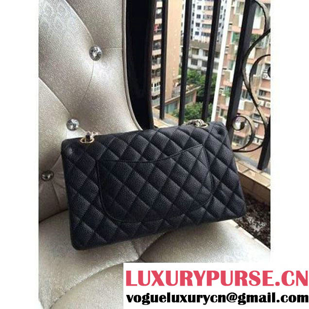 Chanel Medium 1112 Caviar Classic Double Flap Bag Black(GHW) (H-122260 )