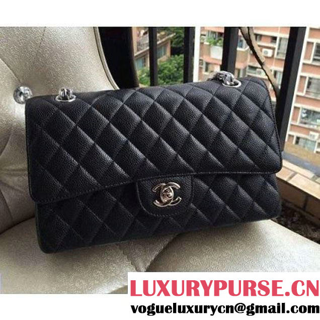 Chanel Medium 1112 Lambskin Classic Double Flap Bag Black(SHW) (H-122259 )