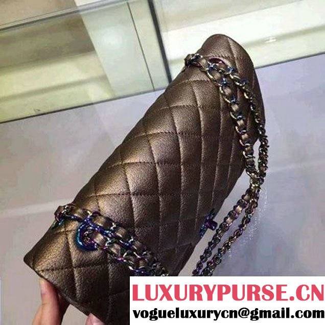 Chanel Medium Classic Flap Bag In Gold Iridescent Deerskin 2016 (2A143-6011907 )