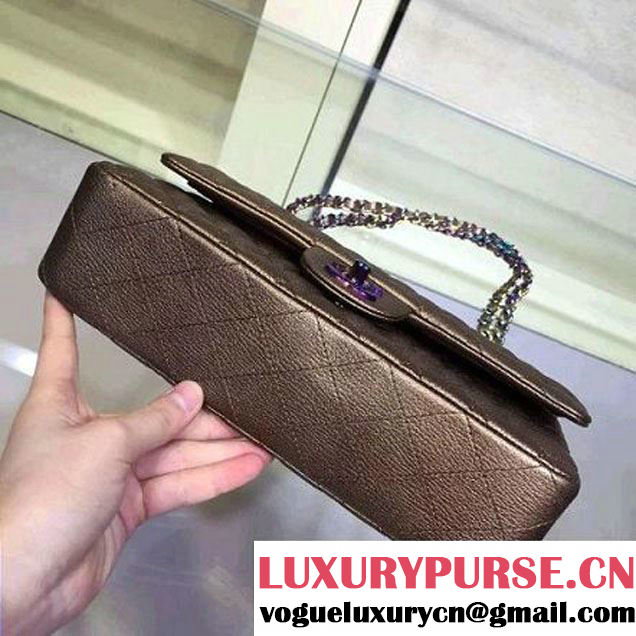 Chanel Medium Classic Flap Bag In Gold Iridescent Deerskin 2016 (2A143-6011907 )