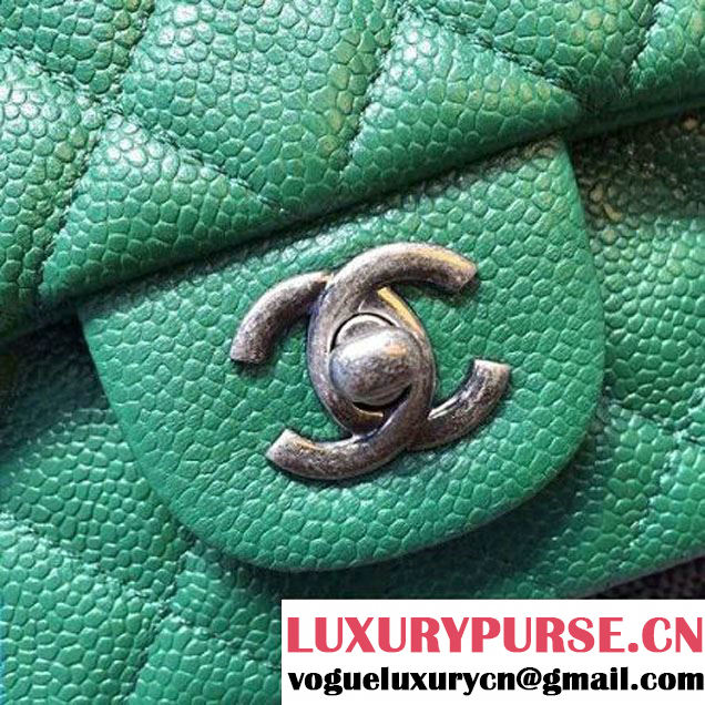 Chanel Mini Green Caviar Calfskin Classic Flap Bag (FTH-6011910 )