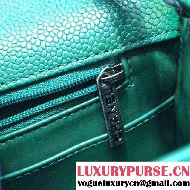 Chanel Mini Green Caviar Calfskin Classic Flap Bag (FTH-6011910 )