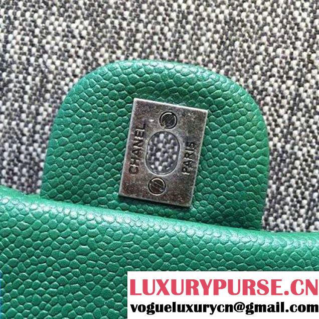 Chanel Mini Green Caviar Calfskin Classic Flap Bag (FTH-6011910 )