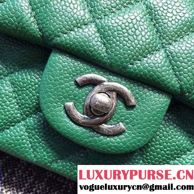 Chanel Small Green Caviar Calfskin Classic Flap Bag (FTH-6011911 )