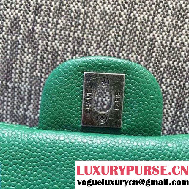 Chanel Small Green Caviar Calfskin Classic Flap Bag (FTH-6011911 )