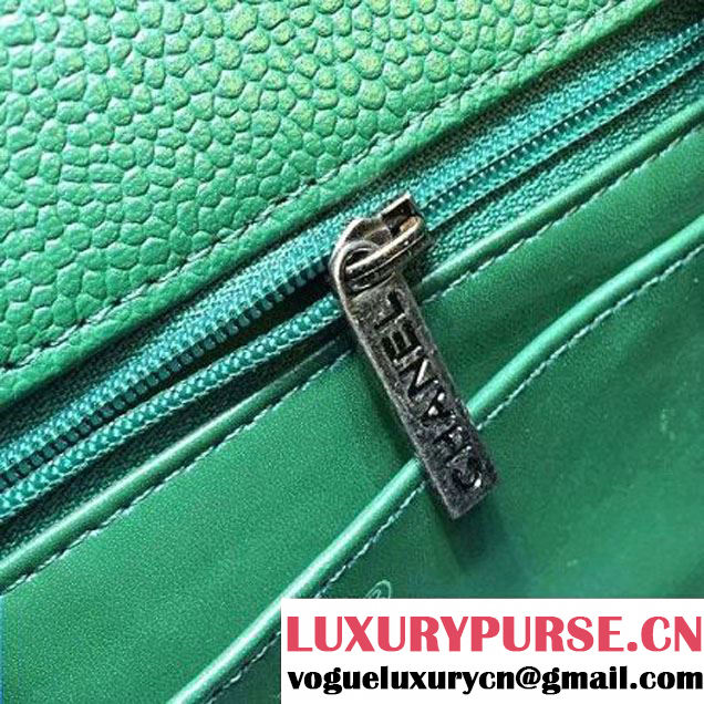 Chanel Small Green Caviar Calfskin Classic Flap Bag (FTH-6011911 )