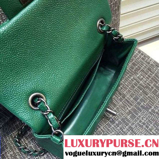 Chanel Small Green Caviar Calfskin Classic Flap Bag (FTH-6011911 )