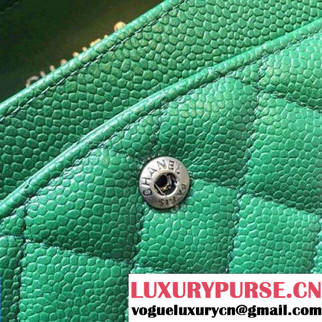 Chanel Medium Green Caviar Calfskin Classic Flap Bag (FTH-6011912 )