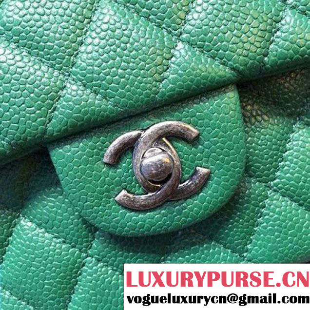 Chanel Medium Green Caviar Calfskin Classic Flap Bag (FTH-6011912 )
