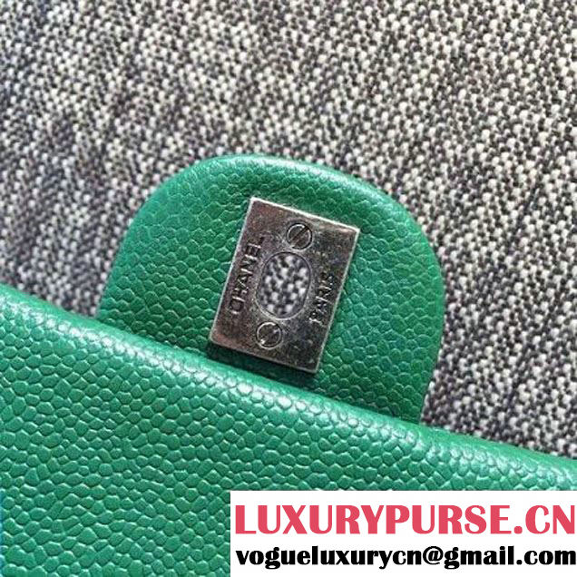 Chanel Medium Green Caviar Calfskin Classic Flap Bag (FTH-6011912 )