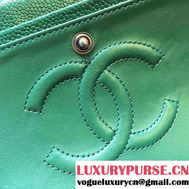 Chanel Medium Green Caviar Calfskin Classic Flap Bag (FTH-6011912 )