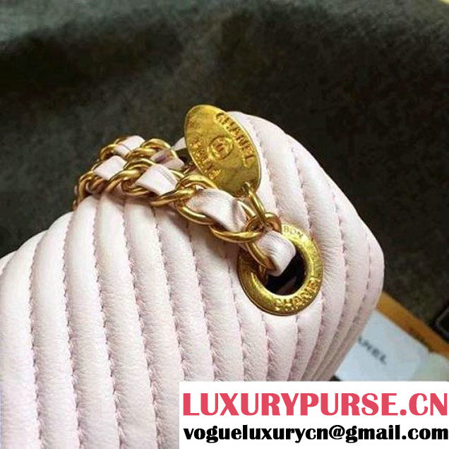Chanel Lambskin Flap Bag Embellished With Chevron Quilting Rouge Cruise 2016 (1A145-7010402 )