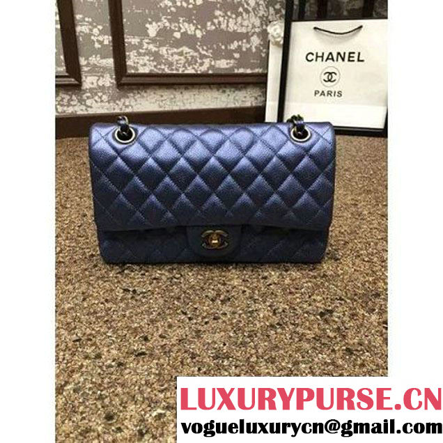 Chanel A1112 Medium Caviar Classic Double Flap Bag Deep Blue(GHW) (MC-6012731 )