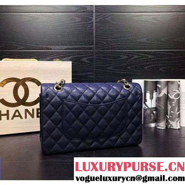 Chanel A1112/A1113 Original Caviar Classic Double Flap Bag Deep Blue(GHW) (1a022-6012732 )