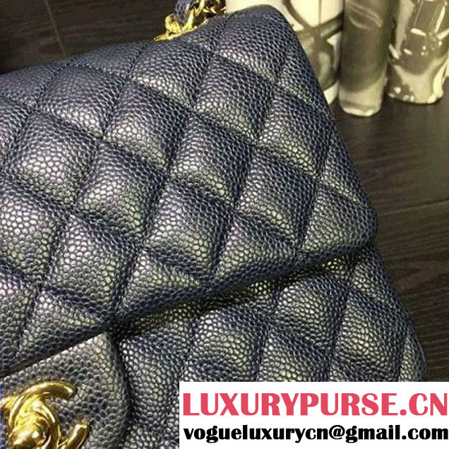 Chanel A1112/A1113 Original Caviar Classic Double Flap Bag Deep Blue(GHW) (1a022-6012732 )