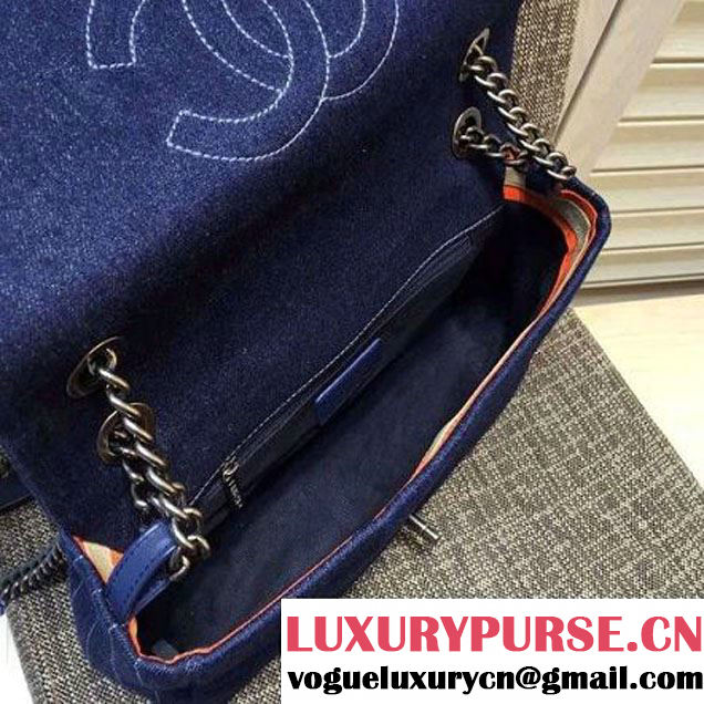 Chanel Large Denim Classic Flap Bag 2016 France (FTH-6021602 )