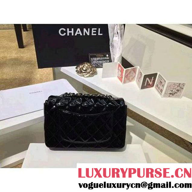 Chanel Black Patent Leather Small Classic Flap Bag(Silver Hardware) (MC-6022301 )