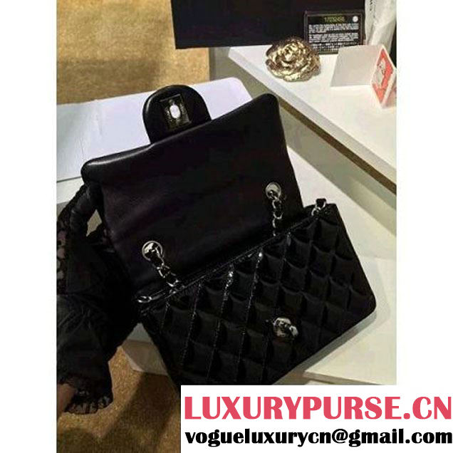 Chanel Black Patent Leather Small Classic Flap Bag(Silver Hardware) (MC-6022301 )