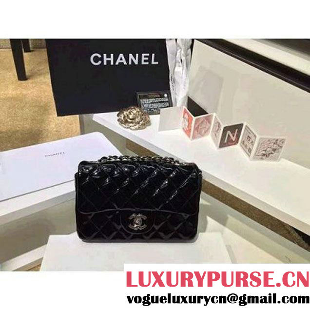 Chanel Black Patent Leather Small Classic Flap Bag(Silver Hardware) (MC-6022301 )