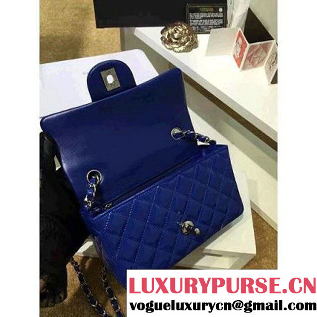 Chanel Royal Blue Patent Leather Small Classic Flap Bag(Silver Hardware) (MC-6022303 )