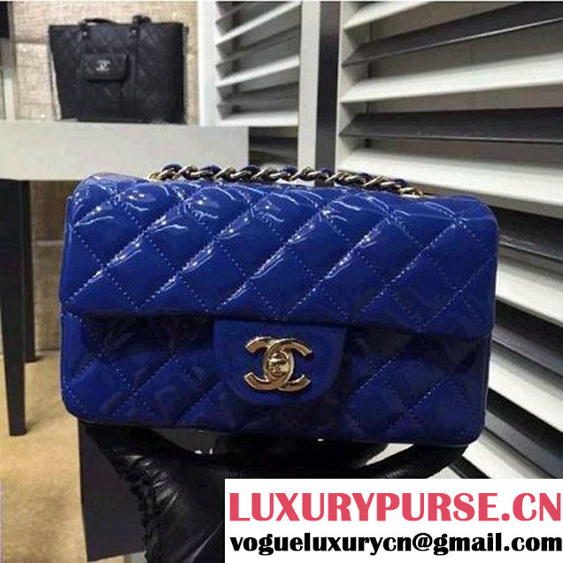 Chanel Royal Blue Patent Leather Small Classic Flap Bag(Gold Hardware) (MC-6022304 )