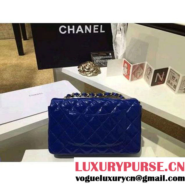 Chanel Royal Blue Patent Leather Small Classic Flap Bag(Gold Hardware) (MC-6022304 )