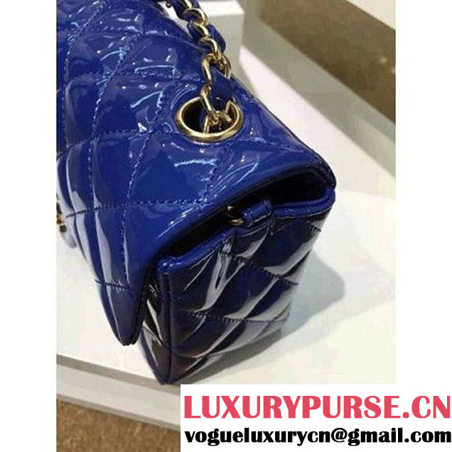 Chanel Royal Blue Patent Leather Small Classic Flap Bag(Gold Hardware) (MC-6022304 )