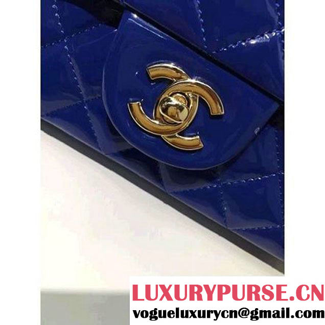 Chanel Royal Blue Patent Leather Small Classic Flap Bag(Gold Hardware) (MC-6022304 )