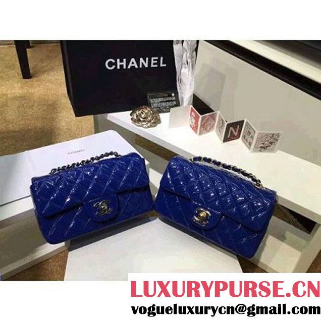 Chanel Royal Blue Patent Leather Small Classic Flap Bag(Gold Hardware) (MC-6022304 )