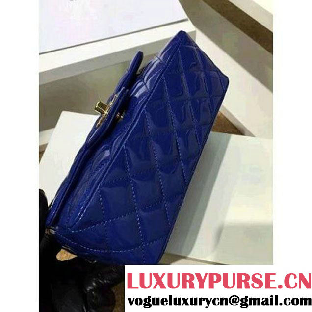 Chanel Royal Blue Patent Leather Small Classic Flap Bag(Gold Hardware) (MC-6022304 )